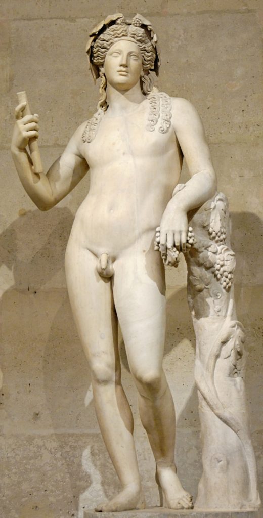 Statue of Dionysus, Greek God of Wine and the Grape Harvest