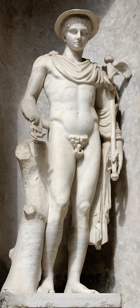 Statue of Hermes, Greek God of Trade, Eloquence and Messenger of the Gods