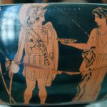 Achilles and the Nereid Cymothoe on a vase